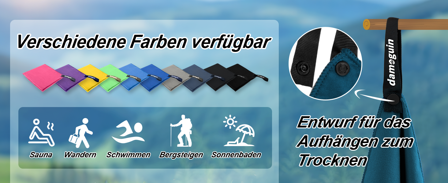 Набір з 3 рушників з мікрофібри: великий (180х80 см) та 2 маленькі (80х40 см). Швидковисихаючі рушники з мікрофібри для спорту, пляжу, басейну та подорожей (темно-синій)