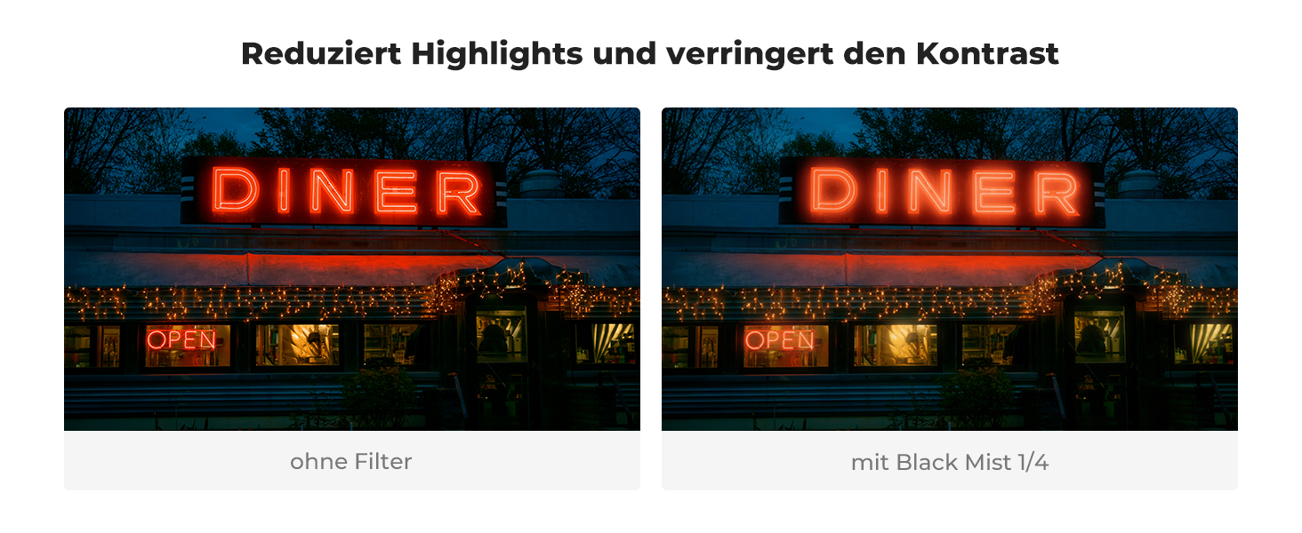 Фільтр K&F Concept Black Mist 1/4 58mm з кришкою об'єктива, мікрофіброю та захисним склом з 18-шаровим нанопокриттям (Nano Klear)