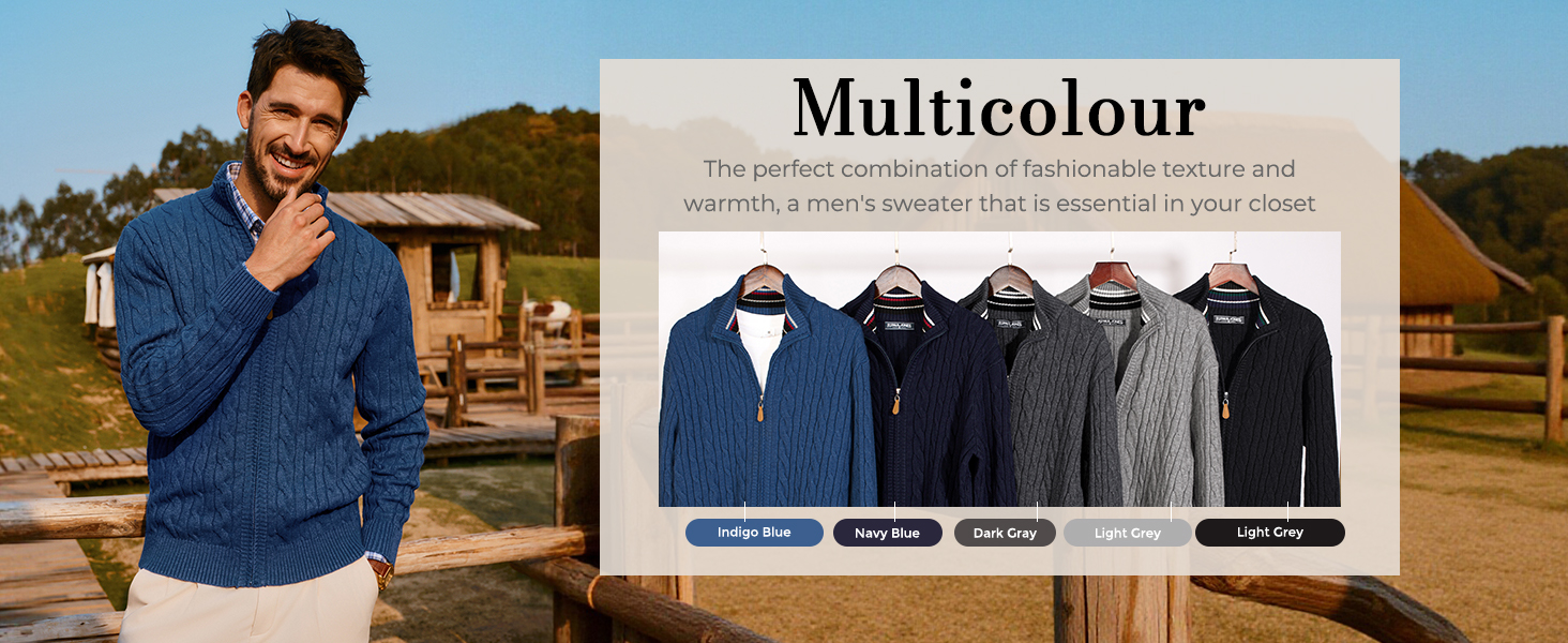 Кардиган чоловічий PJ PAUL JONES з блискавкою та стоячим коміром, в'язаний з дрібним візерунком, колір морської хвилі