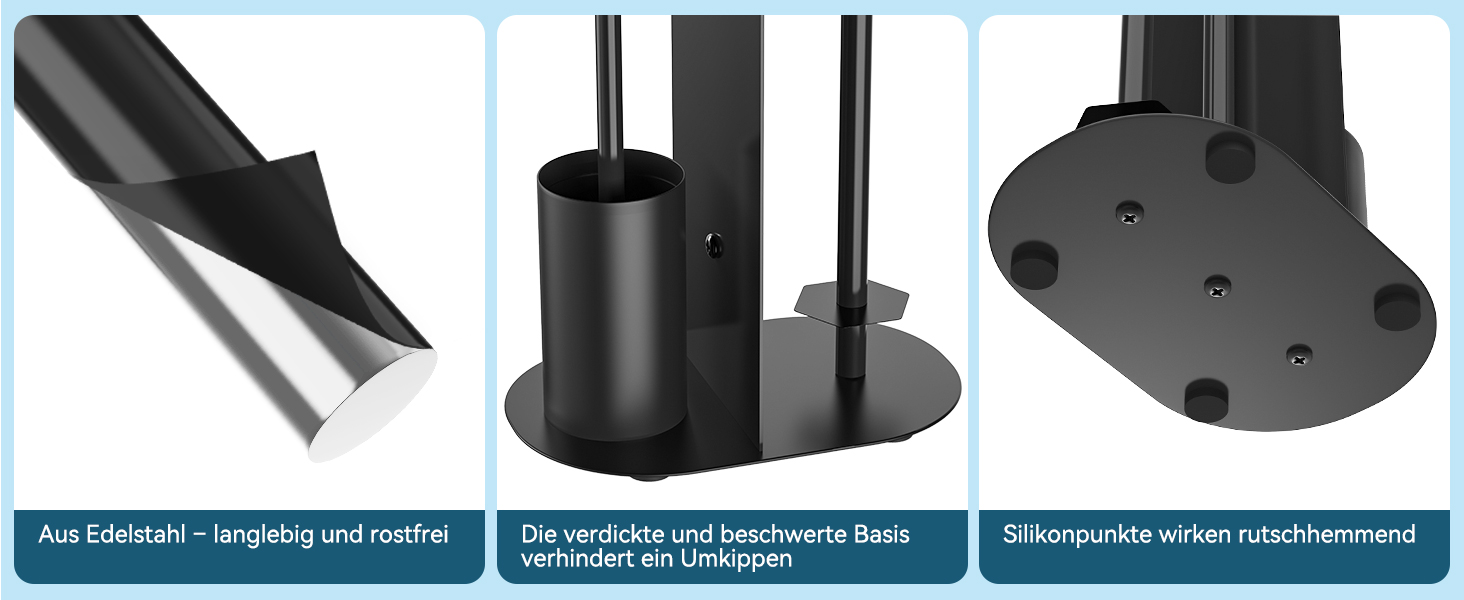 Підставка для туалетного паперу настільна з боксом для серветок, нержавіюча сталь, чорний матовий