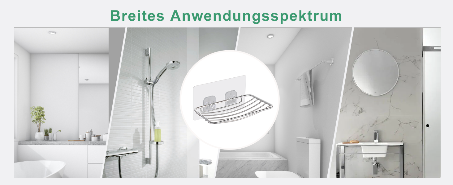 Тримач для мила без свердління Uten, нержавіюча сталь, самоклеючий, з 2 гачками, для ванної, кухні (сріблястий, овальний, 2 шт.)