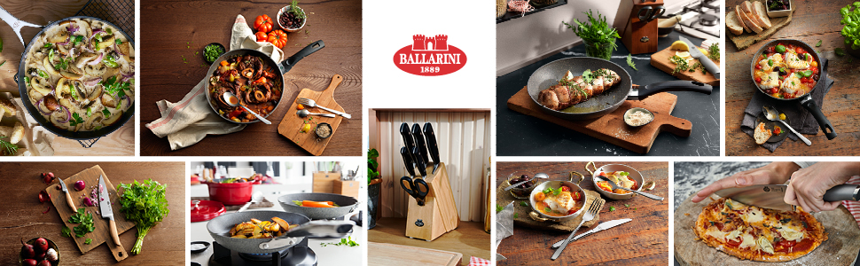 Набір сковорідок BALLARINI Click & Cook, 3 шт, антипригарне покриття Granitium, складані ручки, алюміній, 20/24/28 см, чорний-сірий