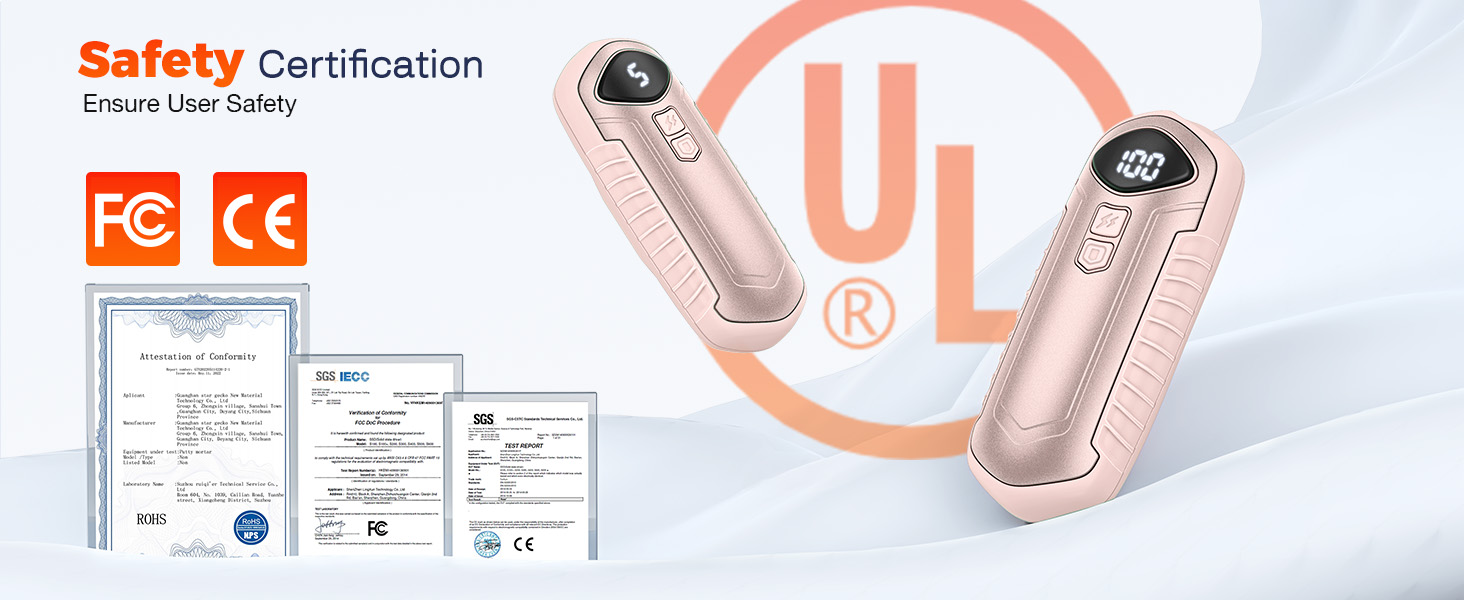 Електричні грілки для рук 2 шт. - перезаряджувані, портативні, 6000mAh, рожеві