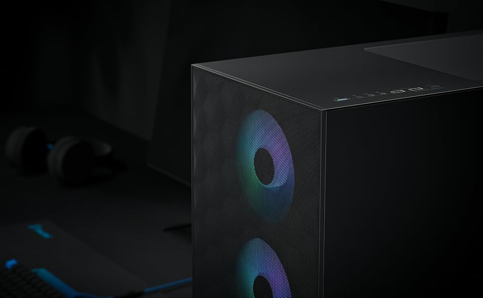 Корпус для ПК Fractal Design Pop Black з темперованим склом та сіткою Honeycomb Mesh - RGB, XL, для геймінгу
