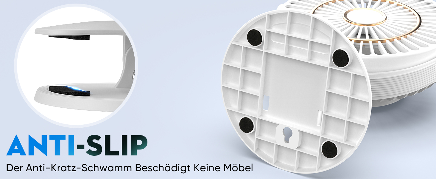 COZII Міні вентилятор на кліпсі USB, акумуляторний, тихий, 5 швидкостей, 720° оберт, 16 см, для дому, офісу, подорожей (білий)