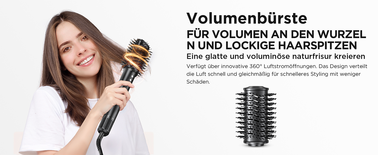 Айрстайлер 5 в 1: Іонний фен, плойка, щітка для об'єму, випрямляч, щітка-випрямляч. Швидке сушіння, об'єм, гладкість та блиск. Gunmetal