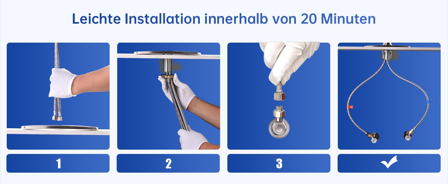 Кухонний змішувач Appaso з висувною лійкою, високотискний, 2 режими, 360° обертання, нержавіюча сталь, без свинцю та нікелю