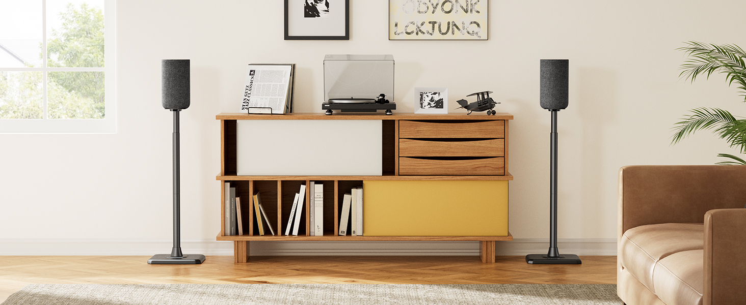 Підставка для колонок Perlegear PGSS12 - пара, регульована висота 83.8-106.7 см, для сателітів, з кабелеуправлінням, 6 кг