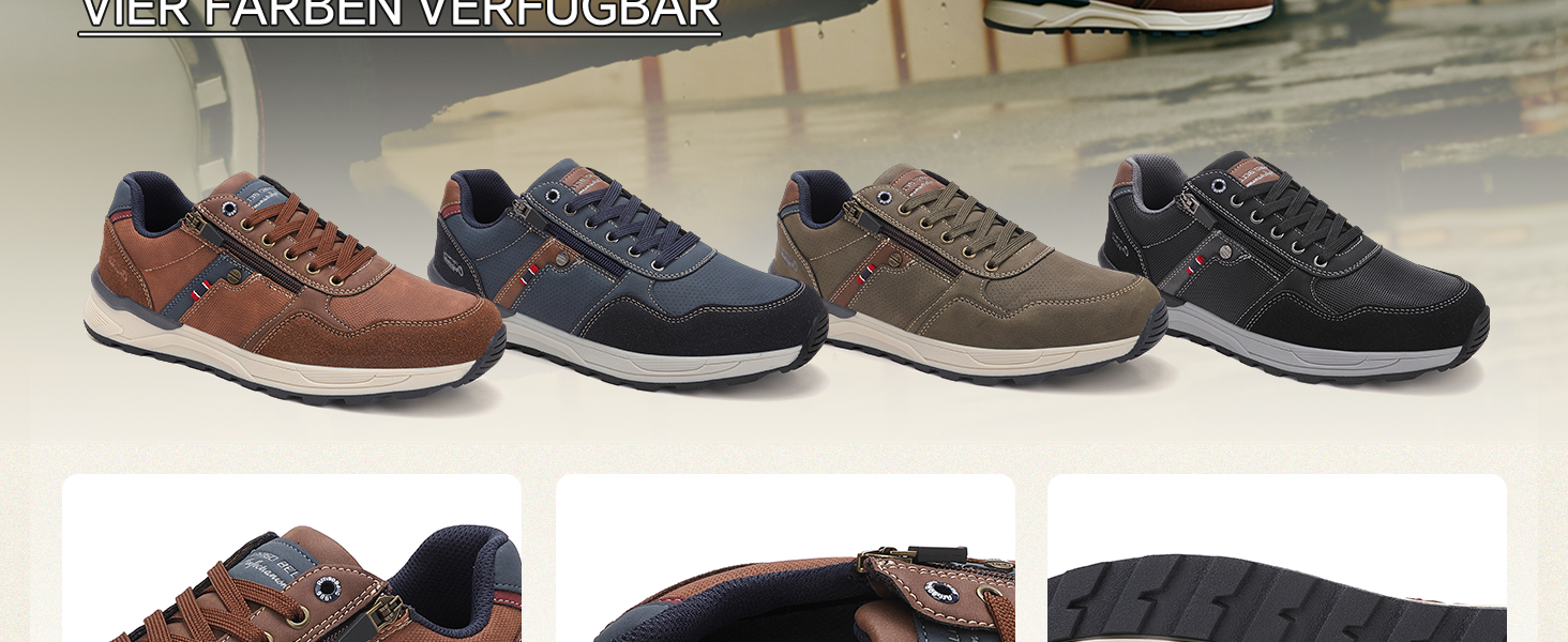 ARRIGO BELLO Кросівки для чоловіків, коричневі, на блискавці, трекінгові, зручні, 41-46 EU