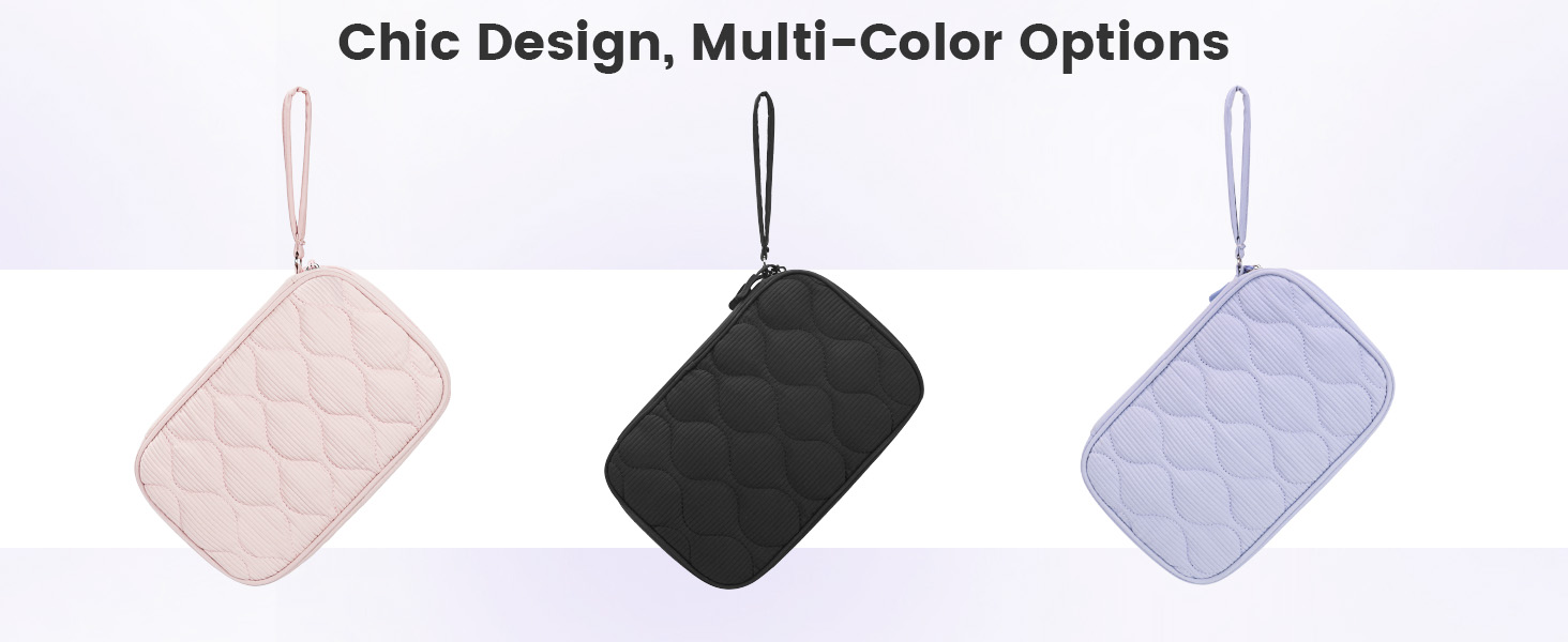 Органайзер для кабелів Skycase Kabeltasche, дорожній чохол для гаджетів та аксесуарів (світло-фіолетовий, XL)