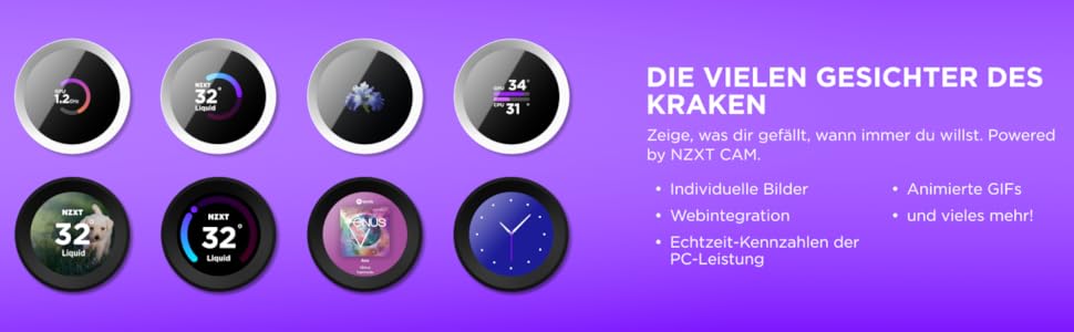 NZXT Kraken 2023: Рідинний кулер для ЦП AIO 280мм з LCD-дисплеєм - Чорний