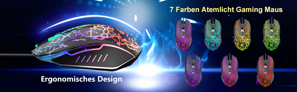 Ігровий комплект клавіатури та миші з адаптером, QWERTZ, підсвічування, 6 клавіш, миша 2400 DPI, килимок для миші, USB, ергономічний дизайн, сумісний з PS4, Xbox, Switch, чорний