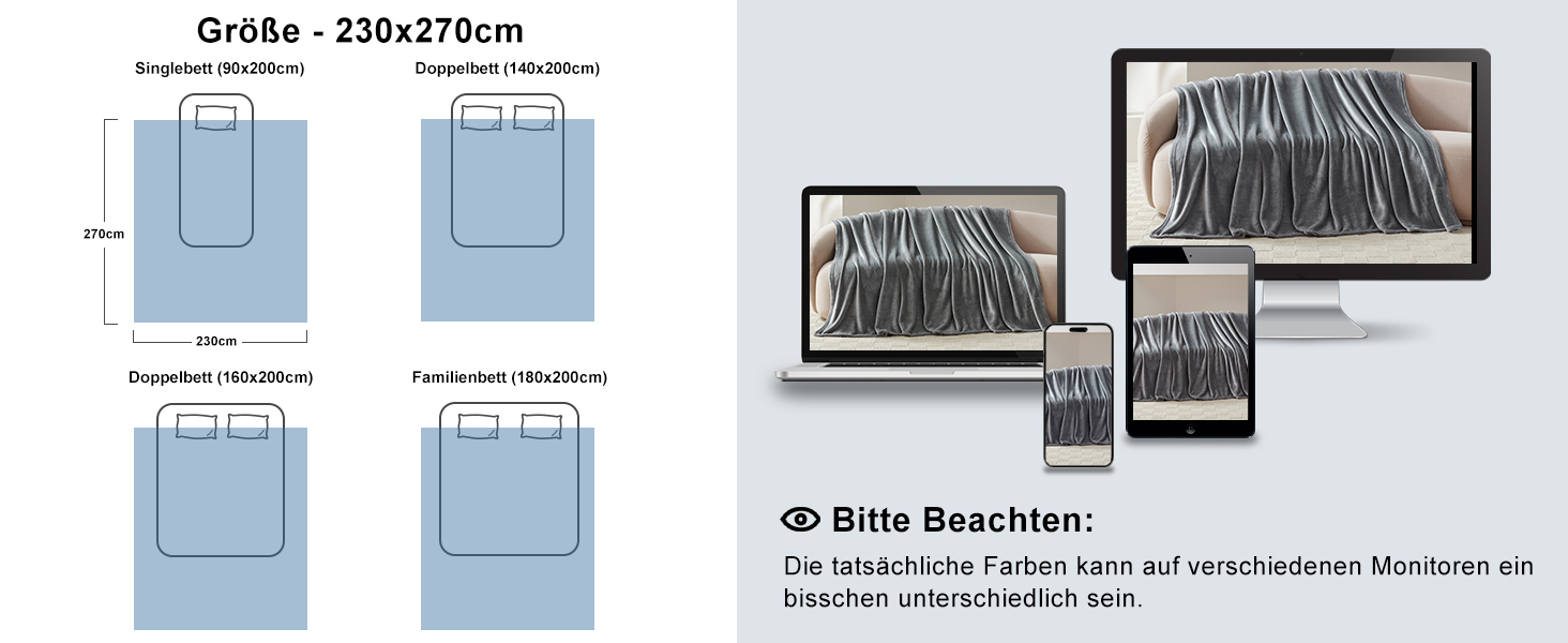 Плед WAVVE: теплий та м'який плед з флісу 150x200 см, сірий колір. Ідеально для дивану та відпочинку.
