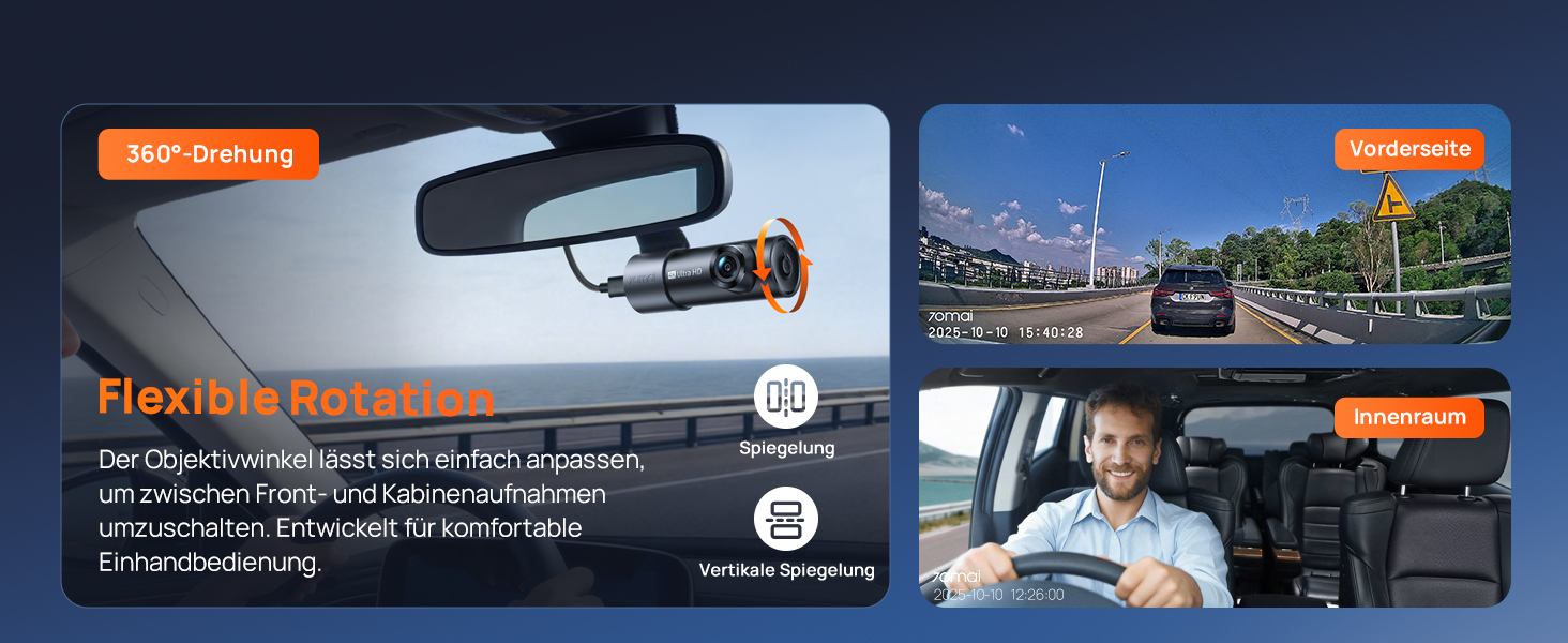 Автомобільний відеореєстратор 70mai M310 Plus 4K з цілодобовим моніторингом паркування, чорний