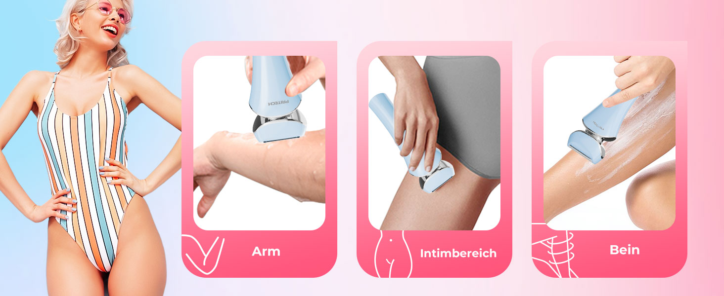 Електричний жіночий триммер для тіла: безболісне гоління ніг, бікіні та під пахвами. Бездротовий, перезаряджається, для мокрого та сухого використання. Колір: блакитний