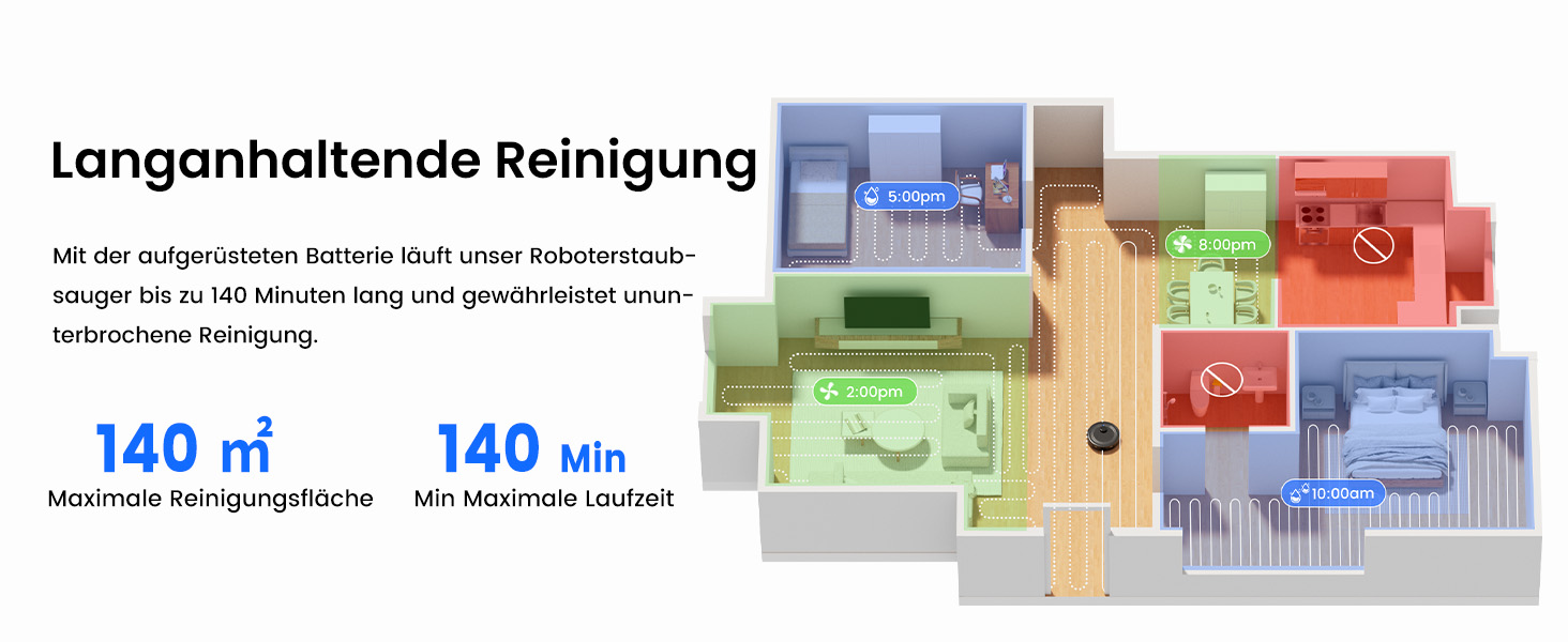 Робот-пилосос LEFANT M2 Pro з потужністю 6000 Pa, автоматичною витяжкою сміття, лазерною навігацією та картографією, індивідуальним прибиранням, уникненням перешкод PSD, ідеальний для видалення шерсті тварин, білий (M2Plus)