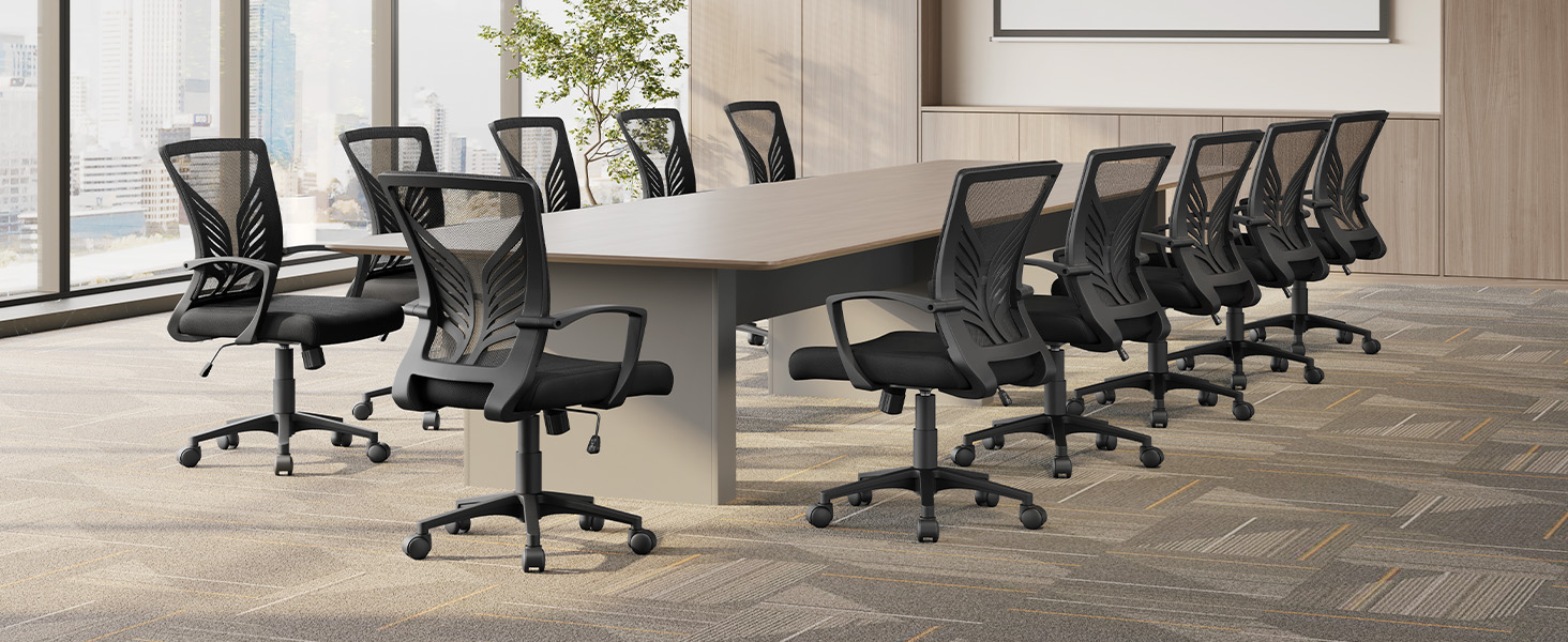 Ергономічне крісло Yaheetech для офісу та дому: регульоване, з підлокітниками, чорне