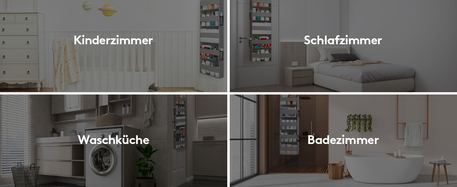 Органайзер для підвішування Lifewit Türorganizer з 5 полицями та 4 кишеньками, сірий, 20 кг