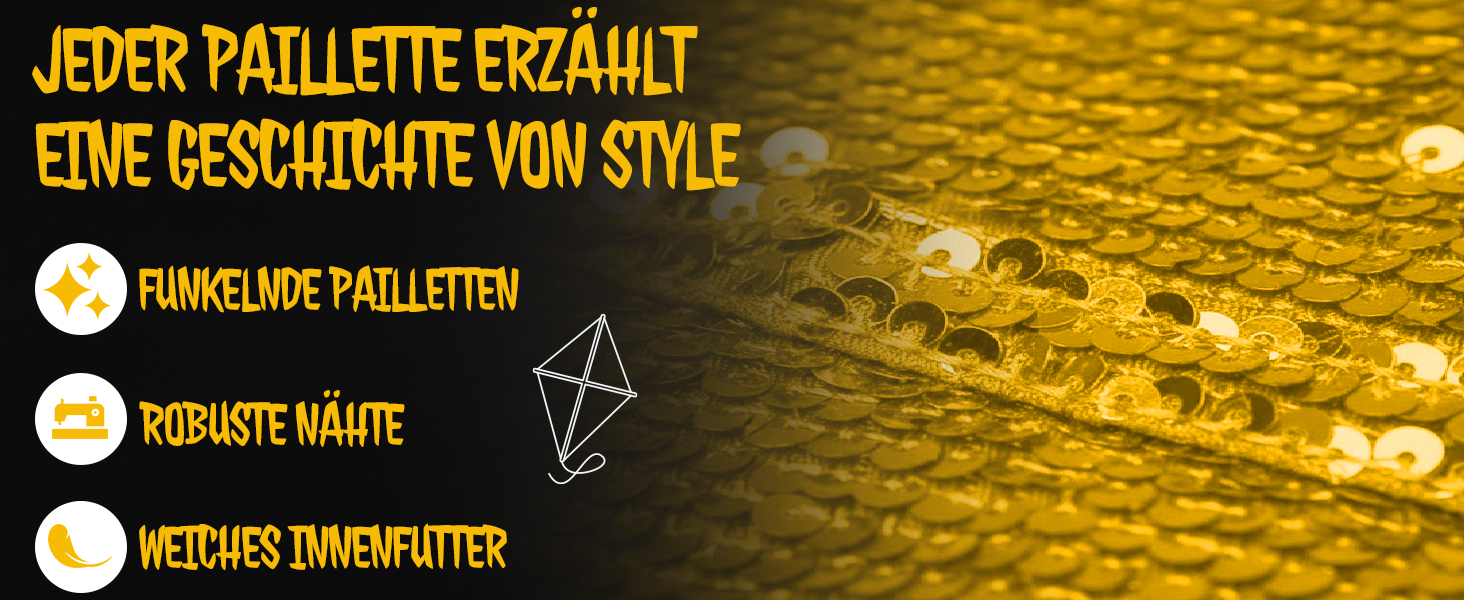 Блестяча жилетка з паєтками Dress Up America з краваткою - золота, V-подібний виріз для чоловіків