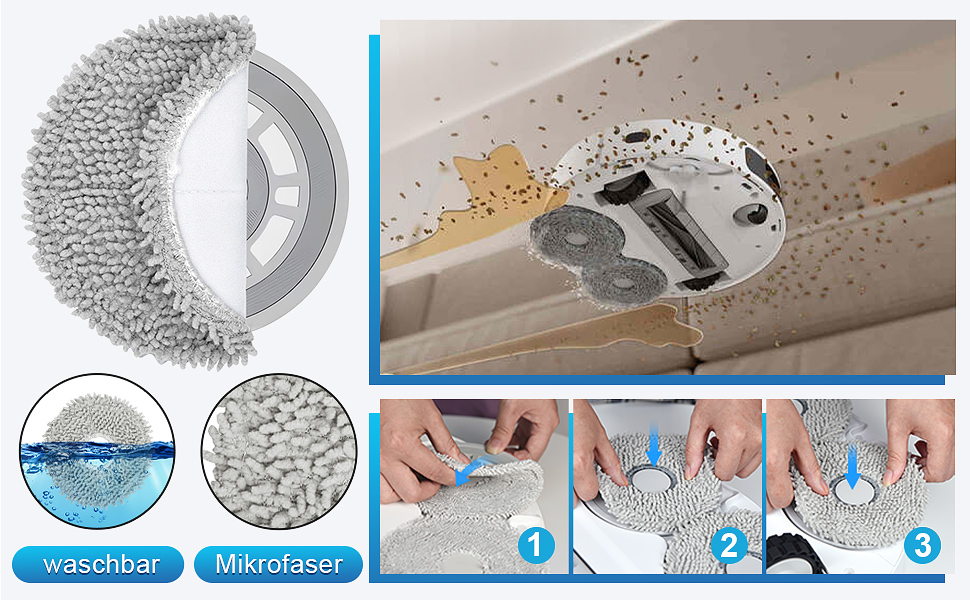 Запчастини для Dreame X30 Ultra, L10s Ultra Gen2, L40 Ultra, Mova E30 Ultra: комплект аксесуарів (2 основні щітки, 4 фільтри, 4 мікрофібри, 4 бічні щітки, 4 пилозбірники) сумісні з L10s Pro/L10s Plus