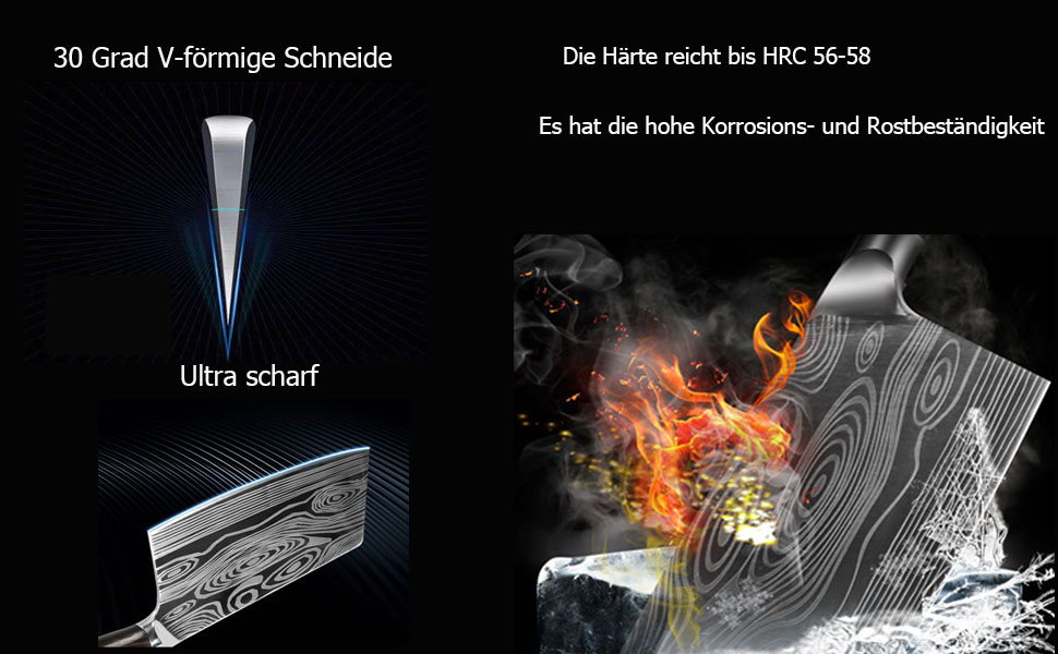 Hackmesser Fleischerbeil 7 Zoll: професійне м'ясне сокира-ніж з високоякісної сталі для кухні та ресторану