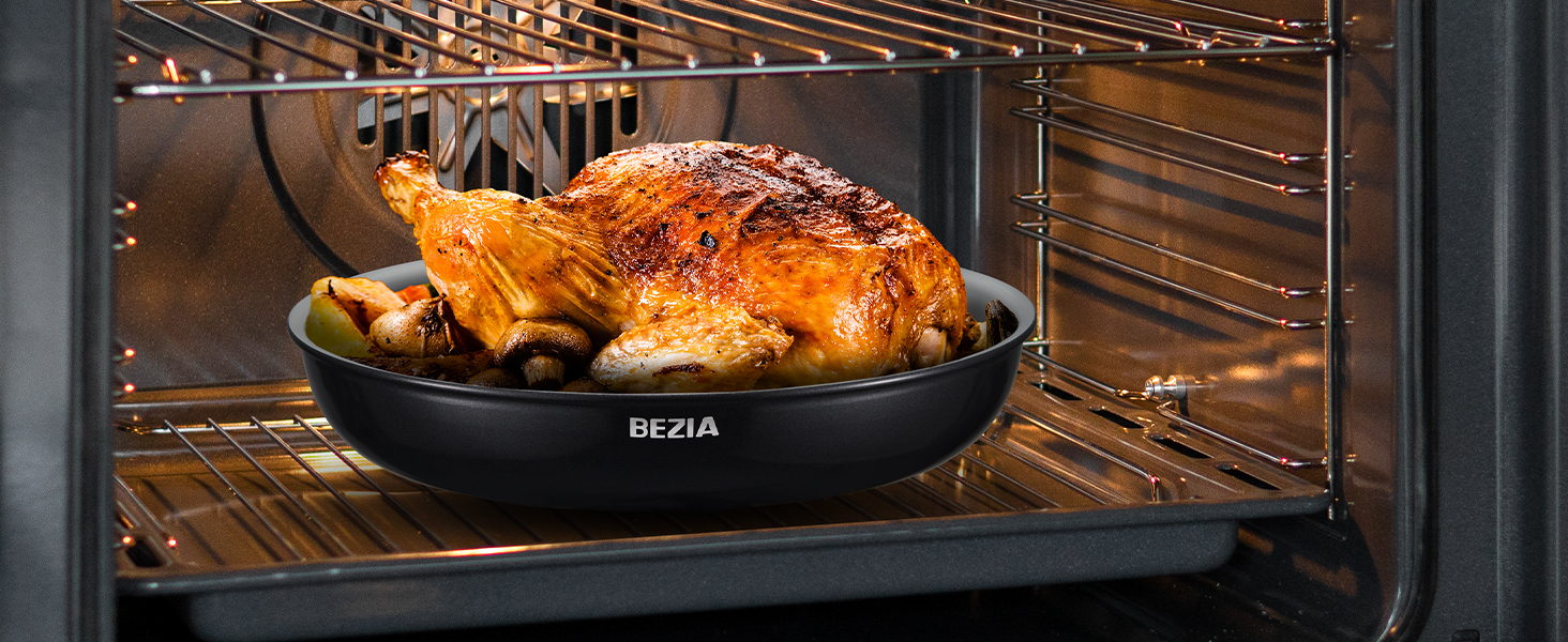 BEZIA Набір каструль та сковорідок з керамічним покриттям, 10 предметів, антипригарне покриття, здорове приготування їжі, для індукційних плит, складений для кемпінгу, сумісний з усіма типами плит, духовка, сірий колір