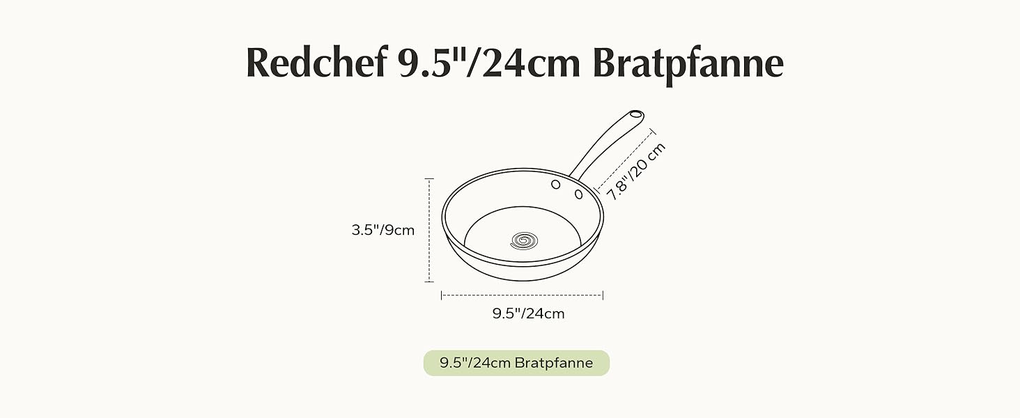 Набір сковорідок Redchef з керамічним покриттям, алюміній, індукційні, 20/24/28 см, для всіх типів плит, без PTFE, PFAS, PFOA, для духовки (24 см, Бежевий)
