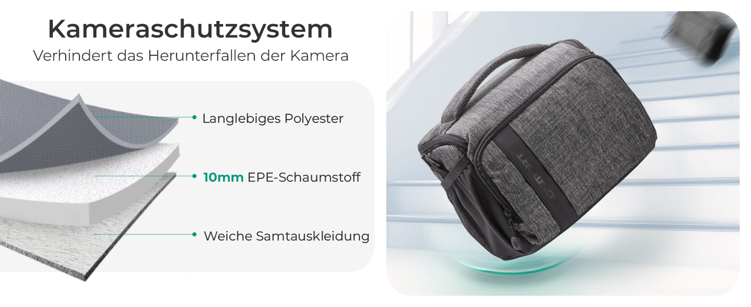 Сумка для камери Bagsmart: DSLR, SLR, System Camera, Об'єктиви та Аксесуари (Сіра)
