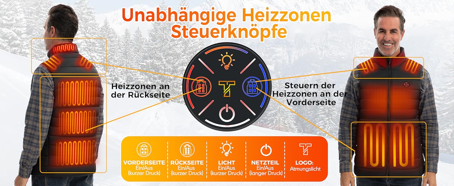 Обогреваемый жилет для мужчин с Powerbank, 15 зон обігріву, легкий, дихаючий, теплий жилет для кемпінгу, полювання, чорний