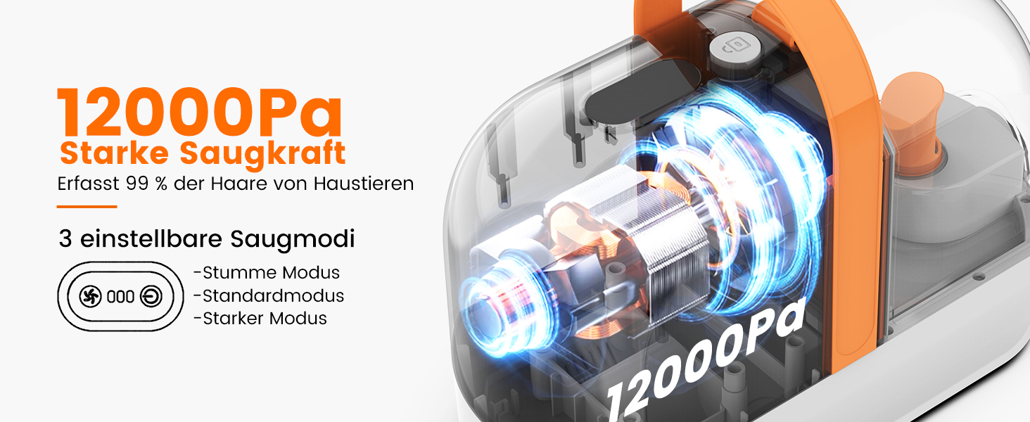 Машинка для стрижки собак AIRROBO PG10 з пилососом 12000 Pa, щітка для собак, видалення шерсті для собак і котів, тиха машинка для стрижки собак з інструментами для грумінгу, контейнер для пилу 1.4L (білий)