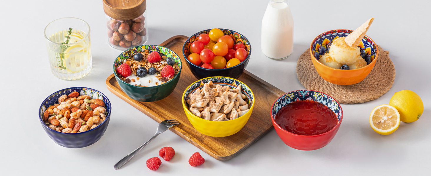 Набір керамічних мисок Vancasso SIMI (6 шт.) - миски для супу, салату, пасти, 360 мл