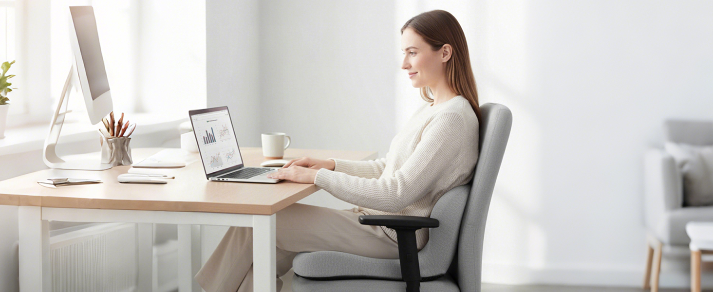 Ортопедична подушка для сидіння Urban Deco з підлокітником, ергономічна спинка з піною з пам'яті, подушка для офісного крісла, автокрісла, інвалідного візка, чорно-сіра, 1 шт. (Сіра)