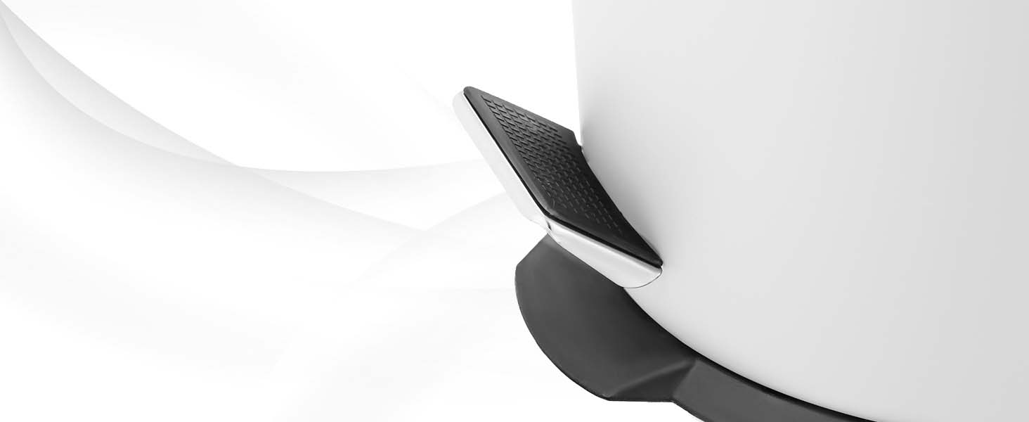 Відро для сміття Ribelli 30L з нержавіючої сталі з педаллю, внутрішнім відром, м'яким закриттям, сортування сміття, кругле (біле)