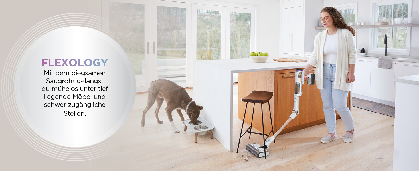 Пылесос Shark Clean & Empty: аккумуляторный, самоочищающийся, для шерсти животных, ковров и твердых полов, с LED-подсветкой, тихий, белый/синий, BU3521EU Detect Clean & Empty