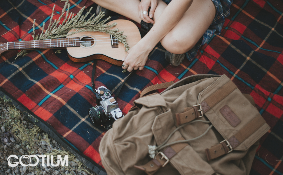 Рюкзак з брезенту чорний Vintage Outdoor, туристичний міський рюкзак L