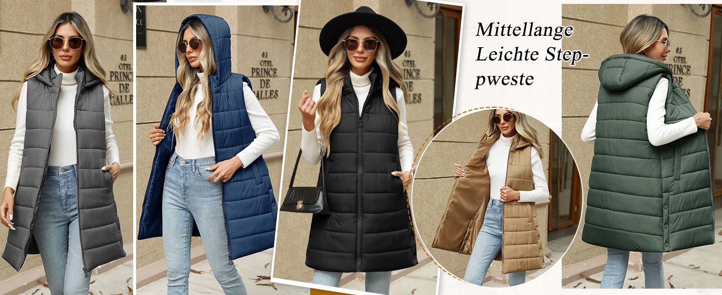 Легка степкова жилетка CTOP з капюшоном, чорна, XL. Зручна жилетка для переходу між сезонами, з блискавкою та кишенями. Ідеальна для піших прогулянок та кемпінгу.