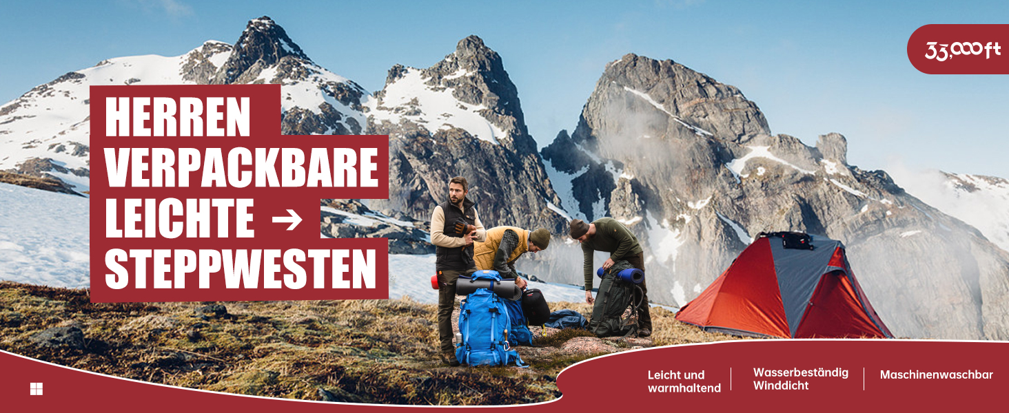 Стьобана жилетка для чоловіків 33000ft Outdoor з утеплювачем, гібридна спортивна жилетка з 5 кишенями, для походів та їзди на коні (Сірий, 4XL)