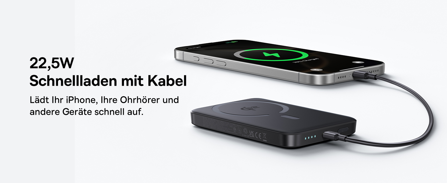 Power Bank Baseus EnerFill MagSafe 10000mAh з PD 22.5W та бездротовою зарядкою 15W (Qi2), чорний