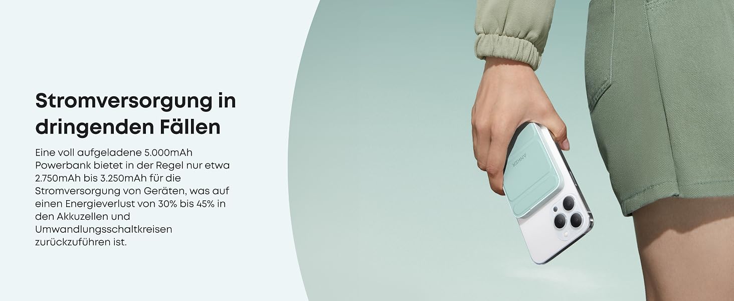 Магнітний бездротовий зовнішній акумулятор Anker 622 MagGo Power Bank 5000mAh з USB-C та складаним дизайном для iPhone 12/13/14/15/16/17, Jade Green