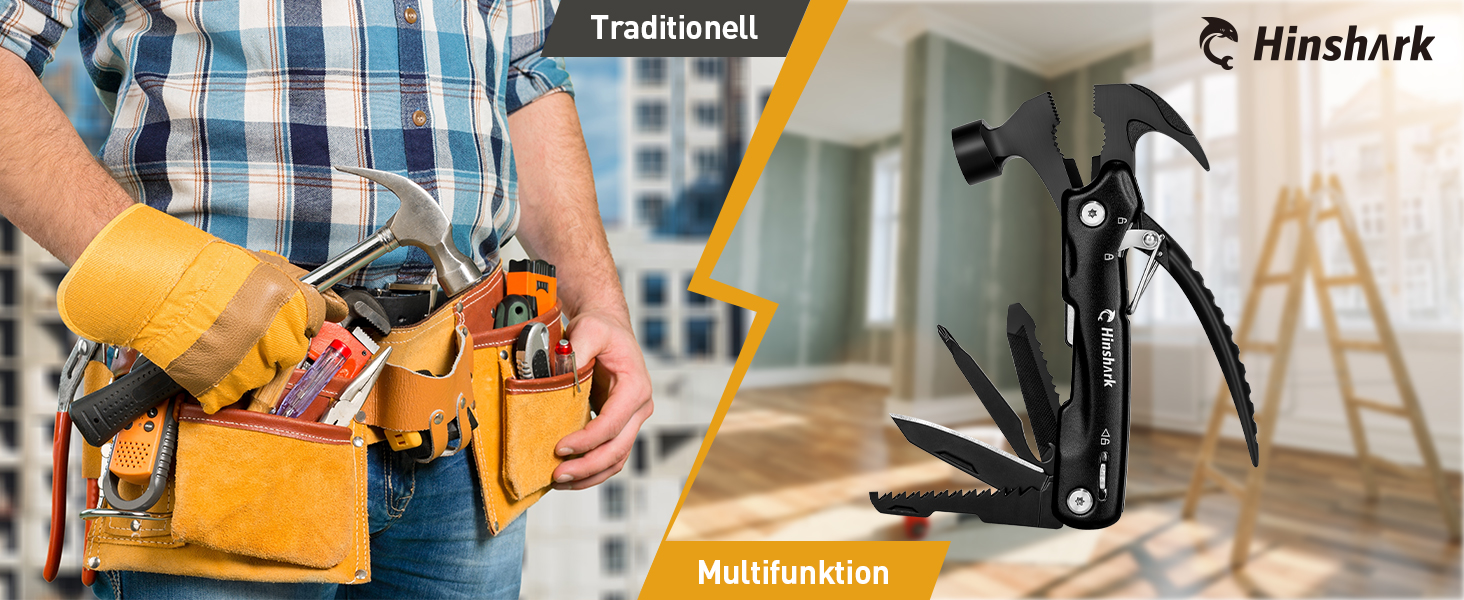Мультитул 12-в-1 Hinshark для чоловіків: кемпінговий аксесуар, подарунок на День Папи, Різдво, День Святого Валентина