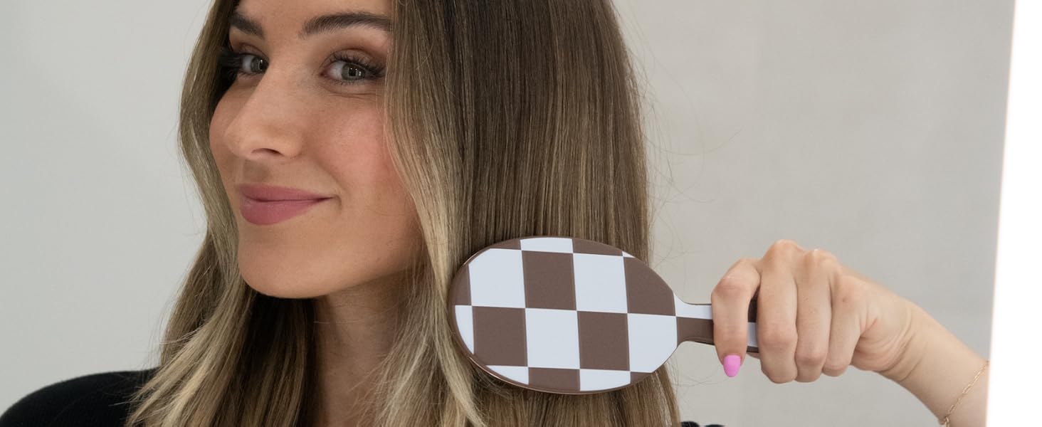 FRAMAR Щітка для волосся без розпушування - для довгого волосся, для жінок, для мокрого волосся, для розплутування, для кучерявого волосся, антистатична, шоколадного кольору