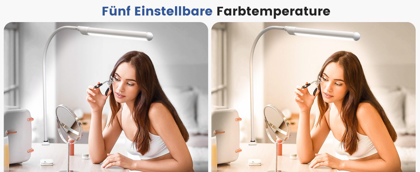 LED настільна лампа SIBI LIGHTING з жестами, 7W, 38 см, регульована яскравість, для роботи, навчання, ігор, білий