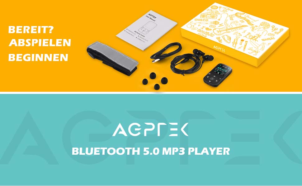 MP3 плеєр AGPTEK Bluetooth 5.0 32GB: кліпса, кольоровий екран 1.5
