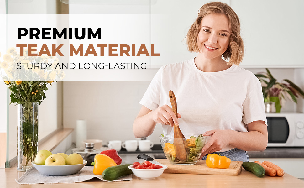 Набір дерев'яних ложок для приготування їжі (9 шт.) з підставкою - дерев'яні лопатки, ложки, половники