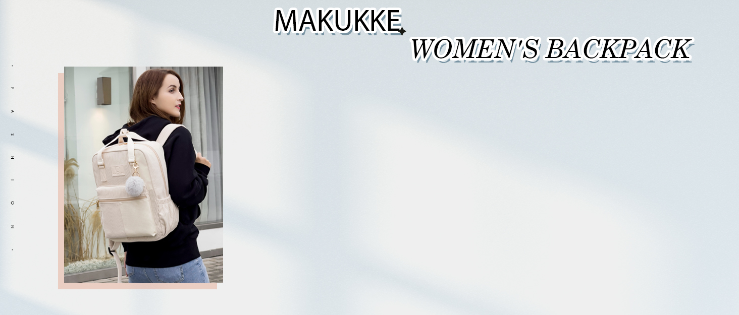 Міський рюкзак Makukke з корду для жінок і чоловіків, антикрадійський, стильний повсякденний рюкзак для школи та міста