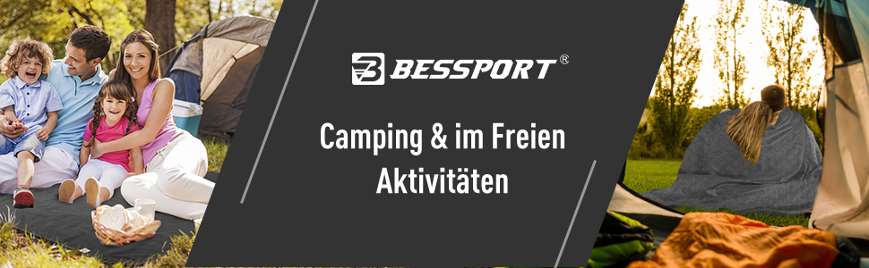 Пікнік-ковдра Bessport для кемпінгу, антипісочна, тепла флісова 200x145 см – для пікніка, кемпінгу, подорожей, тераси та дому