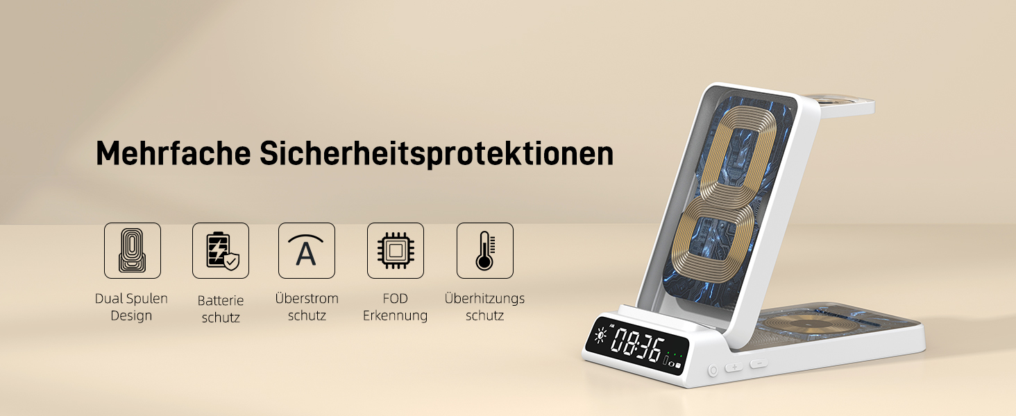 Бездротовий зарядний пристрій 3-в-1 для Samsung Galaxy S26/S25/Z Fold 7/Flip 7, Galaxy Watch 8/7/6/5 Pro та Buds 3/2 - білий