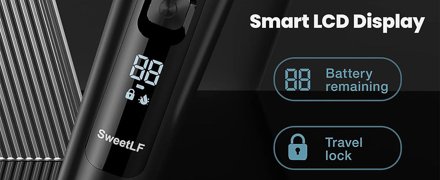 Електричний чоловічий бритва SweetLF з прецизійним тримером, мокрий/сухий, 5D ротаційний, перезаряджуваний, з блокуванням від перенесення, бездротовий (чорний)