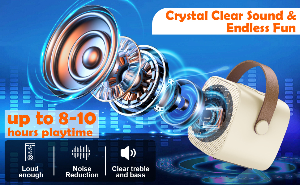 Дитяча караоке-машина з 2 мікрофонами, Bluetooth, світлові ефекти, для дітей 3-12 років