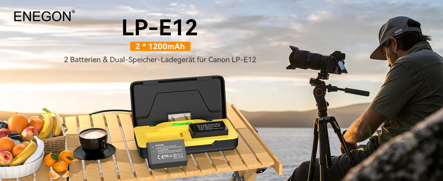 Акумулятор ENEGON LP-E12 та зарядний пристрій 20W Dual для Canon EOS M50 Mark II та інших моделей